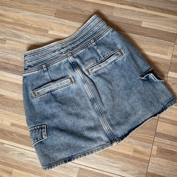 PACSUN Crossover Waist cargo jean mini skirt size women’s 22 - Picture 7 of 9